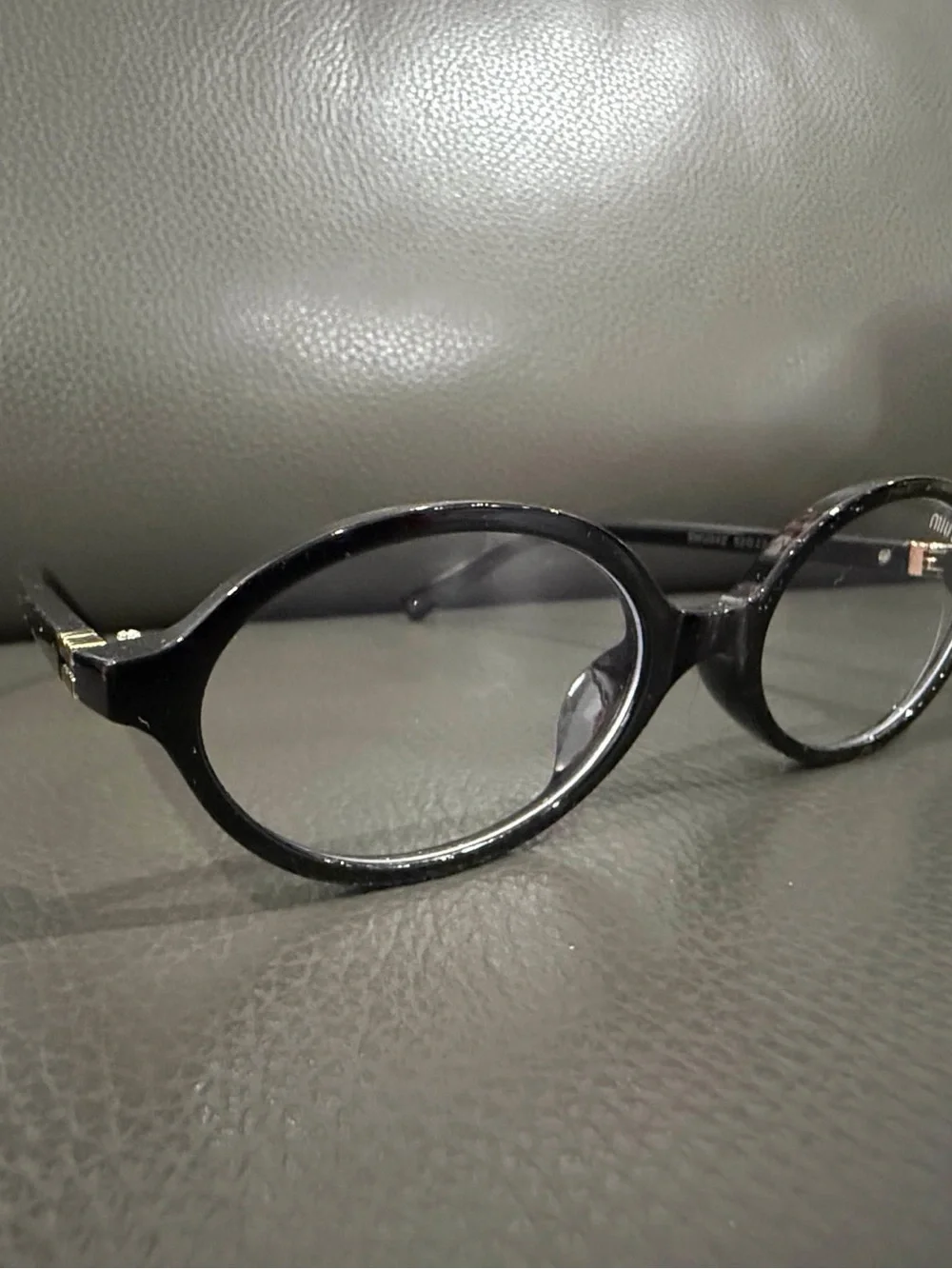 Miu Miu Black Round Optical Glasses with Case